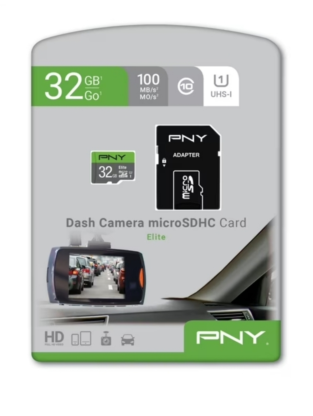 32GB Elite Dash Camera microSDHC Card - Black/Green